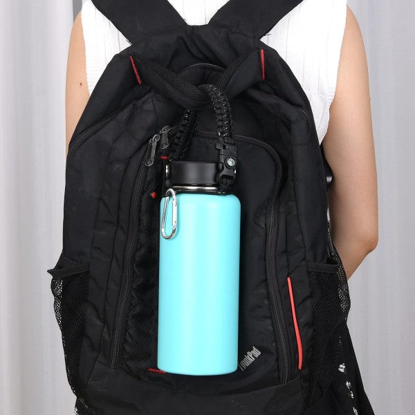 Buzio Paracord Carrier Strap Cord-Fits Wide Mouth Bottle - Black