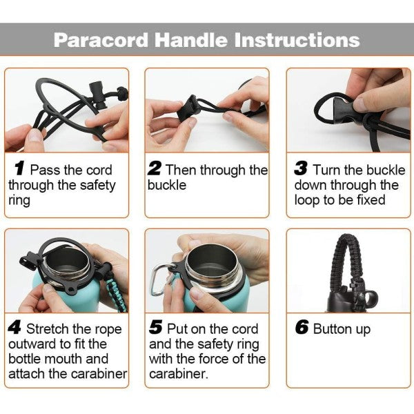 Buzio Paracord Carrier Strap Cord-Fits Wide Mouth Bottle - Indigo Crush