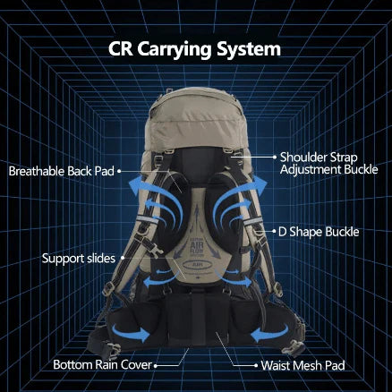 Naturehike Mountaineering Bag - Antler Brown (70+5L)