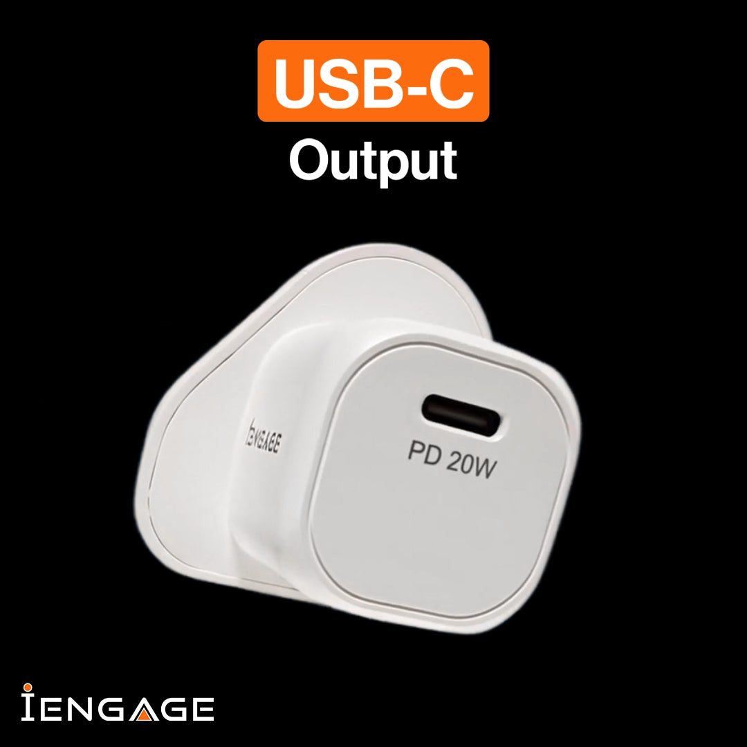 iEngage 20W USB-C Pd Power Adapter - White