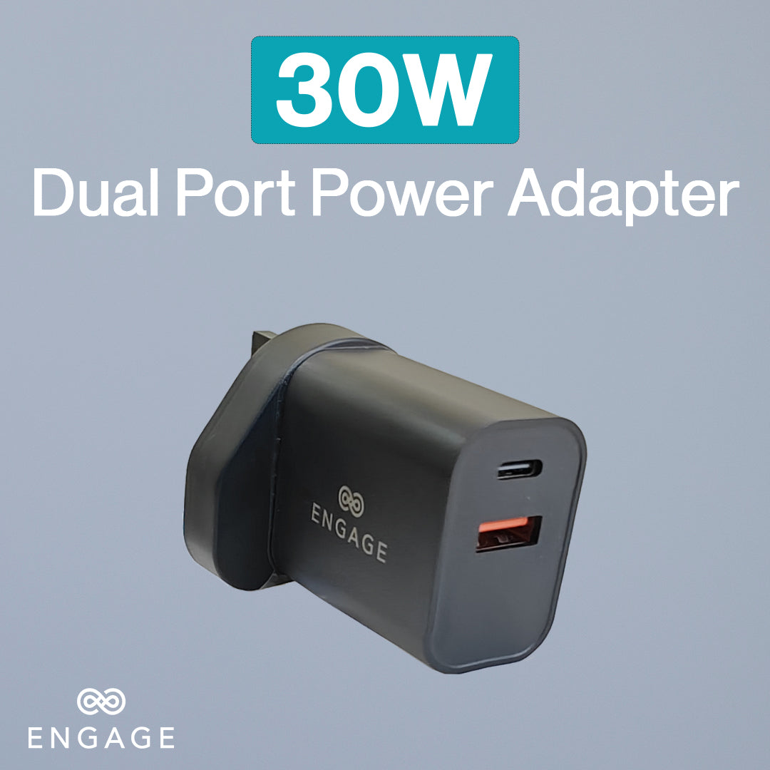 Engage Dual Port 30W GaNII PD Fast Charger/Adapter with Interchangeable Adapter-6EGN