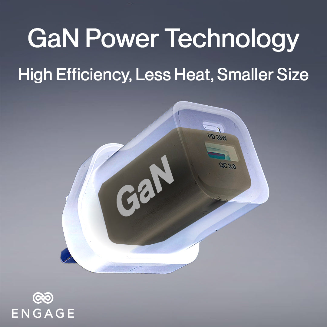 Engage Dual Port Quick Charger Power Charger/Adapter 33W PD Black-2UFW