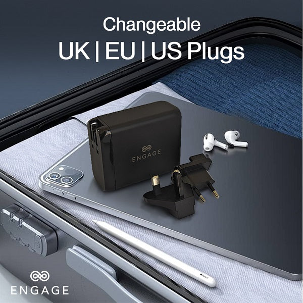 Engage 200W PD Gan Travel Charger Black