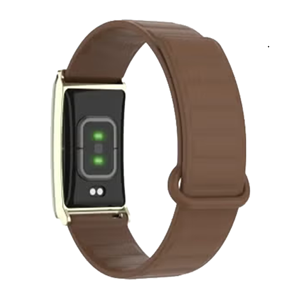 Porodo Screenless Magnetic Fitband Brown Strap Gold Case