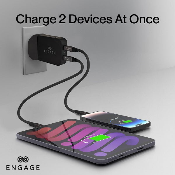 ENGAGE FOLDABLE DUAL USB-C 65W POWER ADAPTER