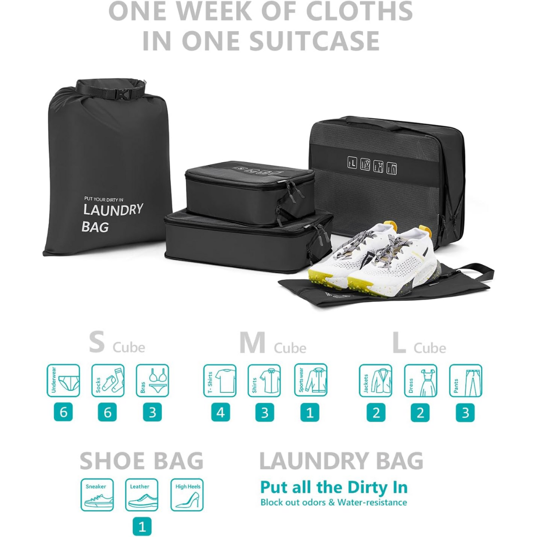 TRAVELEST 5 Pieces Travel Luggage Packing Cubes