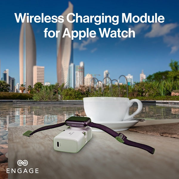 Engage Portable Dual Port Lightning/USB-C & Watch Charging Power bank (5000mAh)-WT