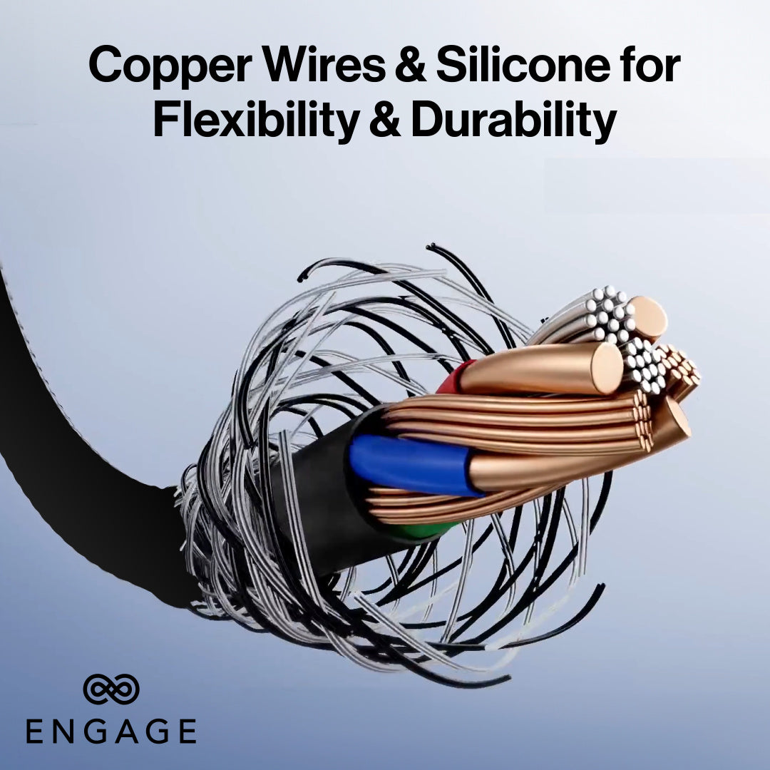 إشراك كابل USB-C الناعم الفائق إلى USB-C مع محول البرق (أبيض)