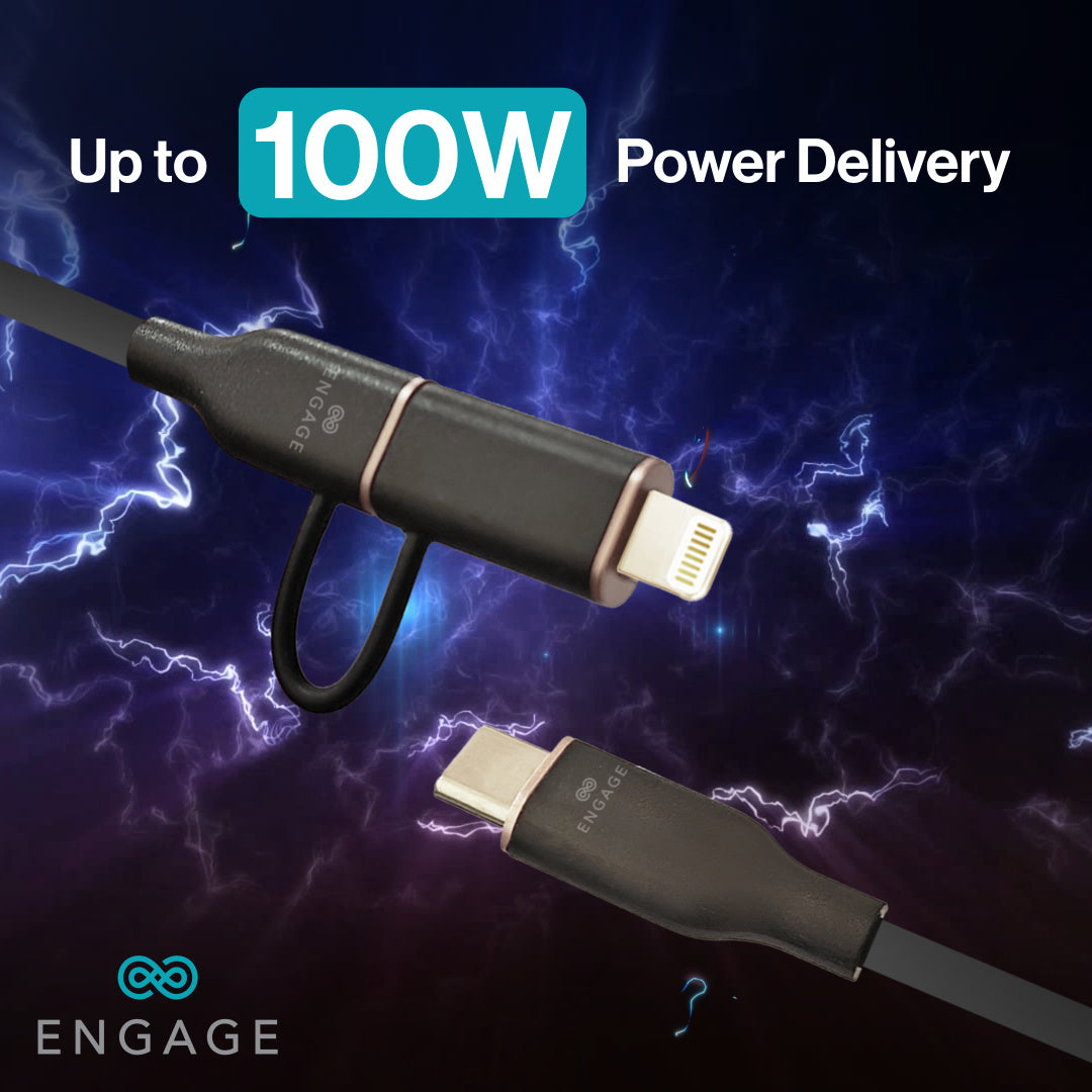 إشراك كابل USB-C الناعم الفائق إلى USB-C مع محول البرق (أبيض)