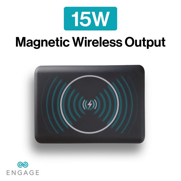 Engage Compact Wireless Magnetic PB 10000 Mah W/USB-C Cable & Led Display PD 45W