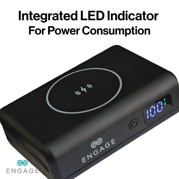 Engage Compact Wireless Magnetic PB 10000 Mah W/USB-C Cable & Led Display PD 45W