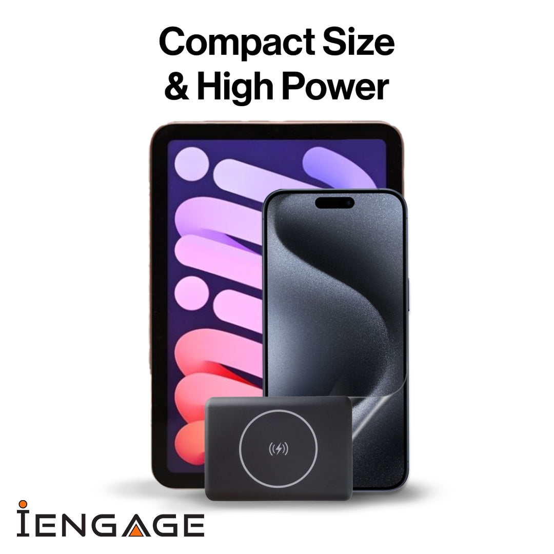 iEngage Compact Wireless Magnetic Power Bank 10000 mAh with Usb-C Cable & Led Display PD 45W