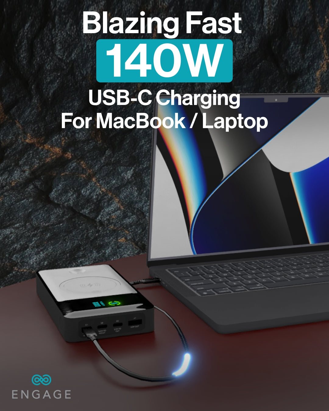 إشراك PowerBank 25000mAh-شحن لاسلكي مزدوج 3 USB-C 1 USB-A