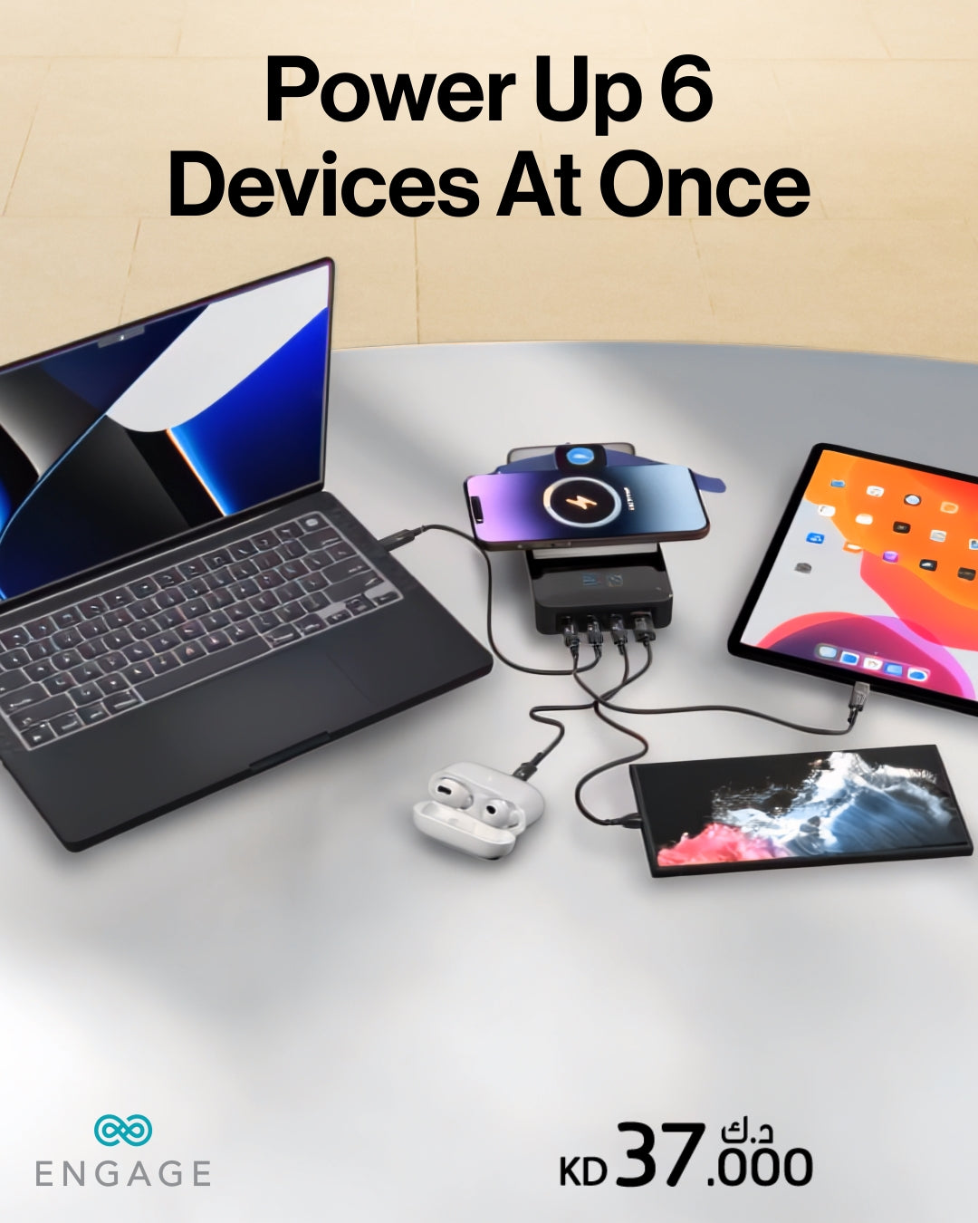 إشراك PowerBank 25000mAh-شحن لاسلكي مزدوج 3 USB-C 1 USB-A