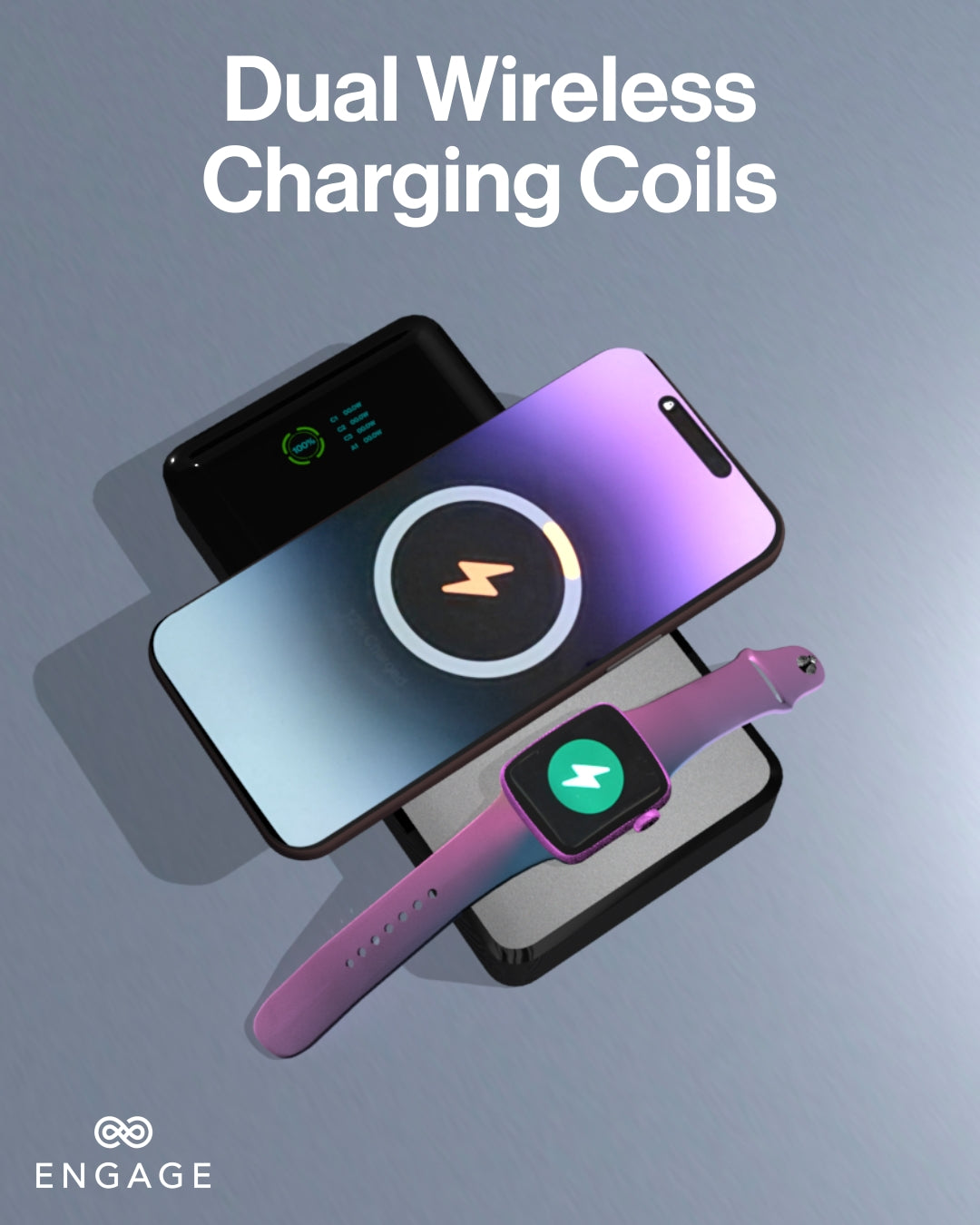 إشراك PowerBank 25000mAh-شحن لاسلكي مزدوج 3 USB-C 1 USB-A