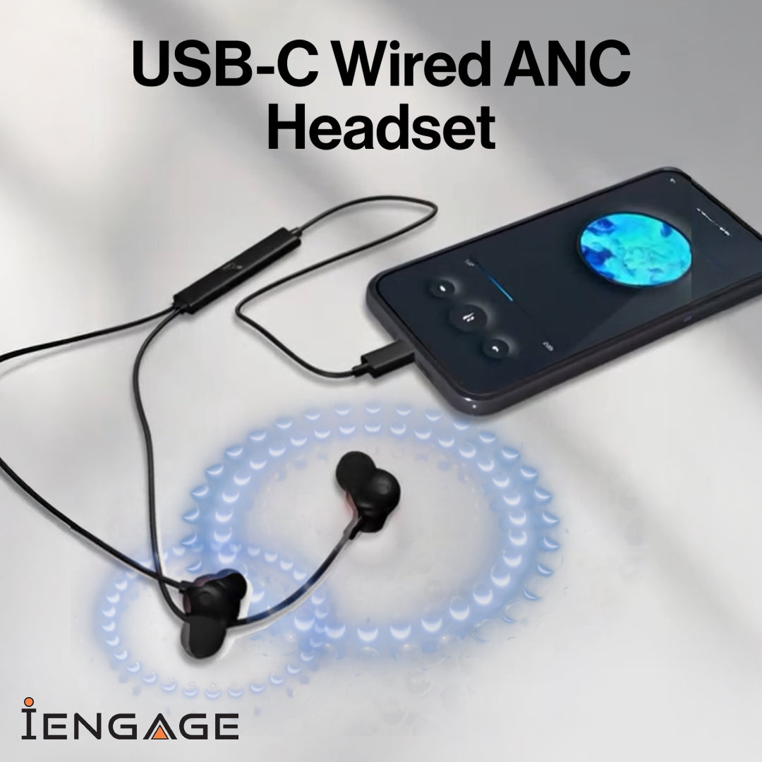 iEngage Active Noise Cancellation Usb-C Wired Headset With Mic
