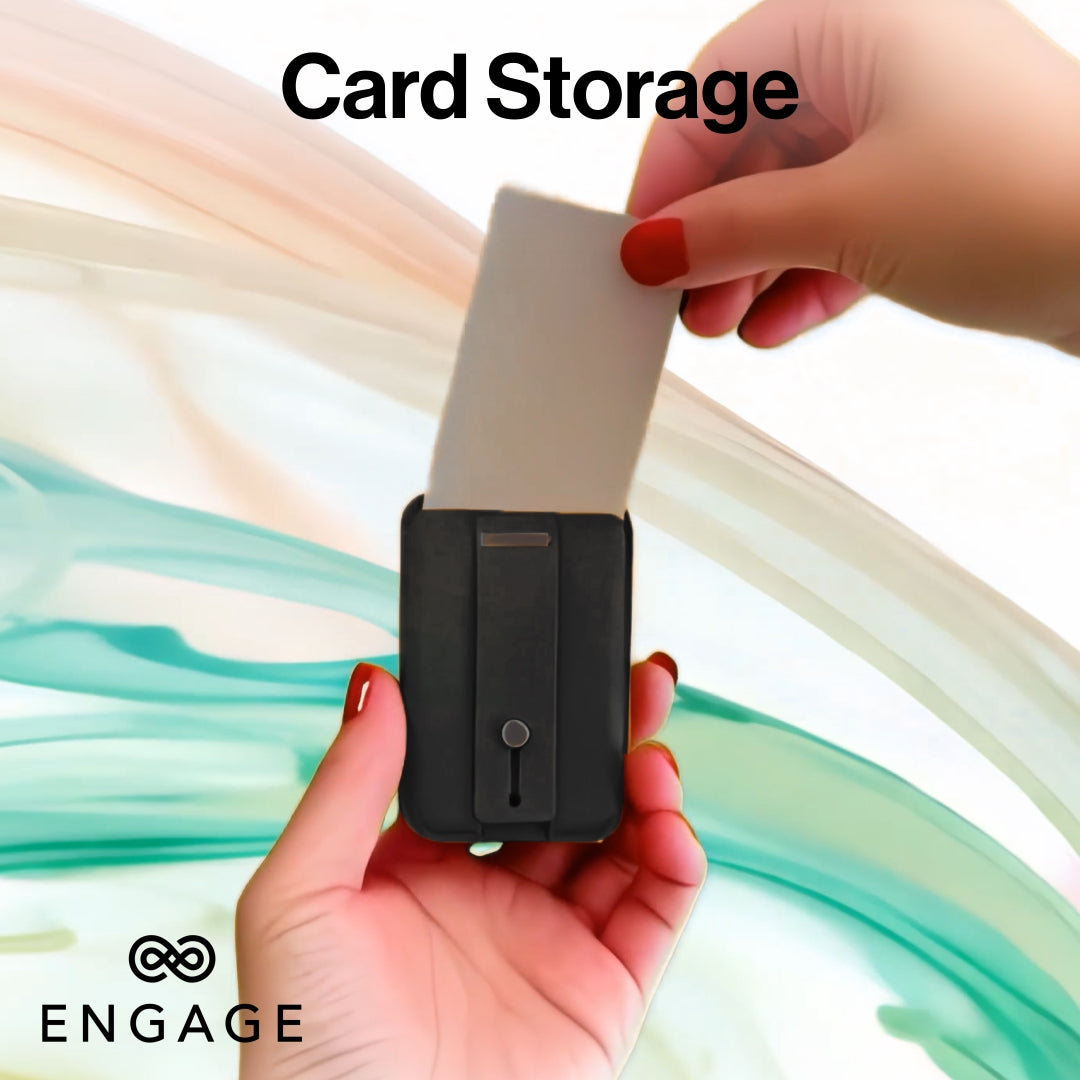 ENGAGE MAGSAFE WALLET WITH FINGER GRIP HOLDER - BLACK