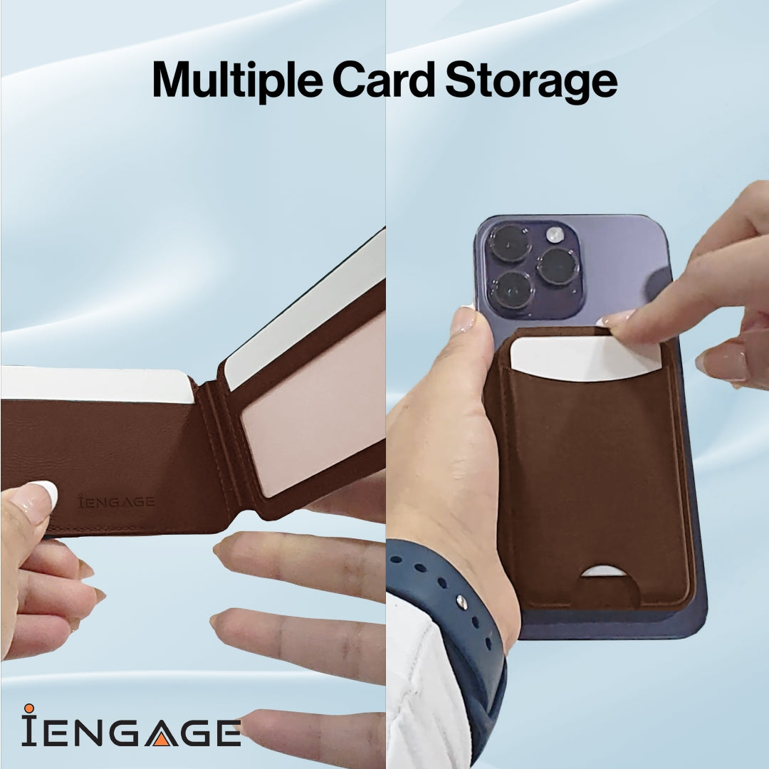 iEngage Magsafe Fold Wallet (Multiple Card Holder/Stand Feature) (Brown)
