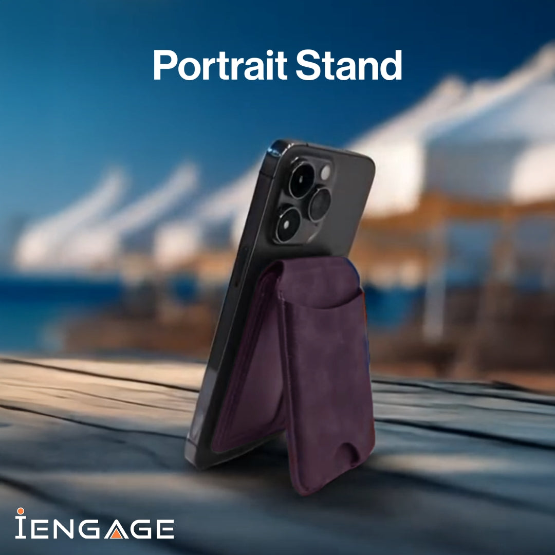 iEngage Magsafe Fold Wallet (Multiple Card Holder/Stand Feature) (Purple)