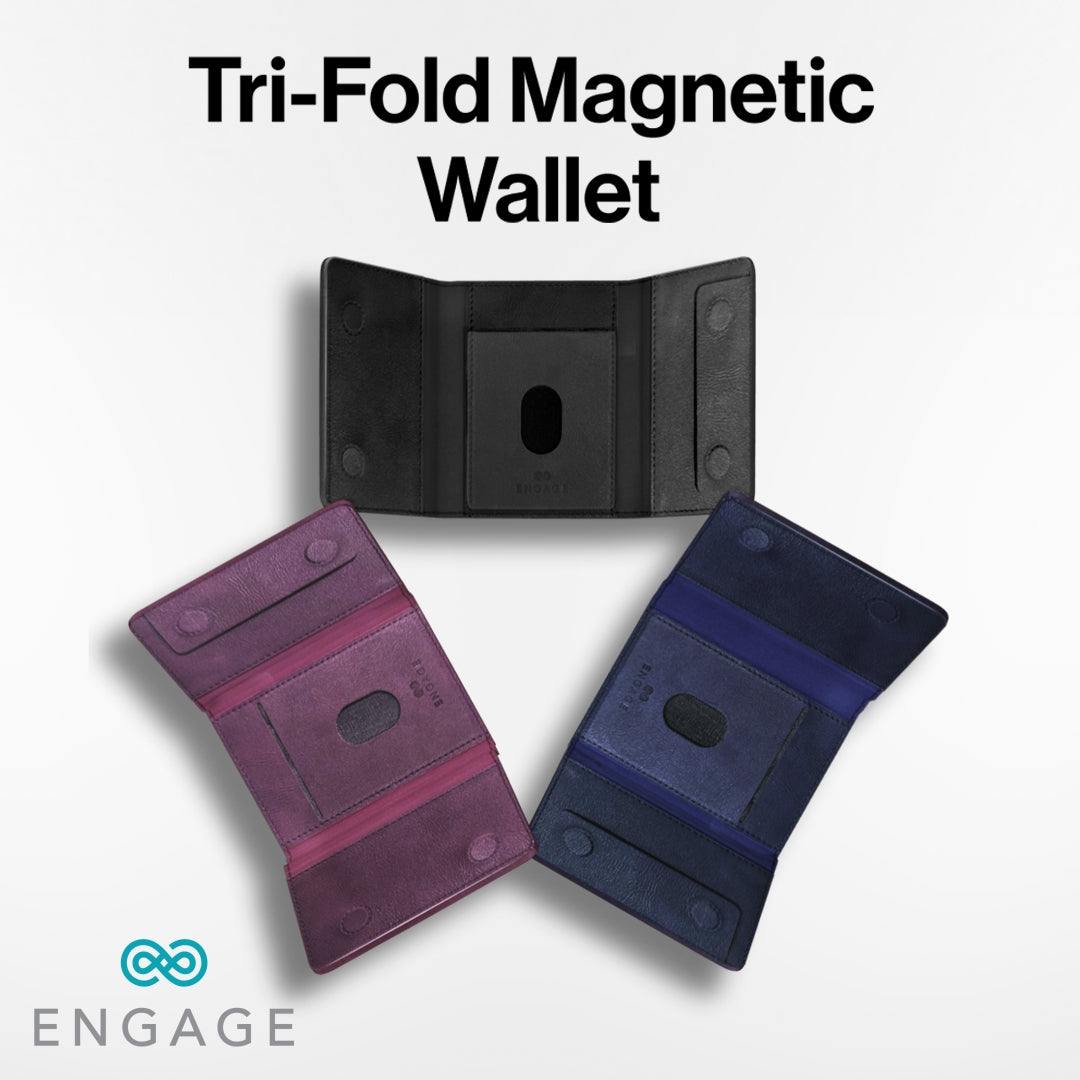 ENGAGE TRI-FOLD MAGSAFE WALLET - BLACK