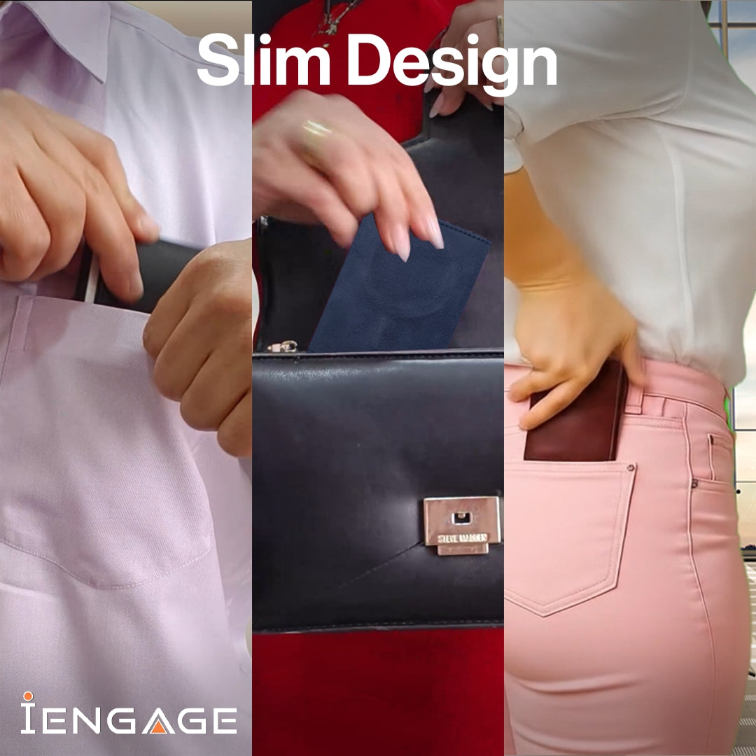 iEngage Tri-Fold Magsafe Wallet (Blue)