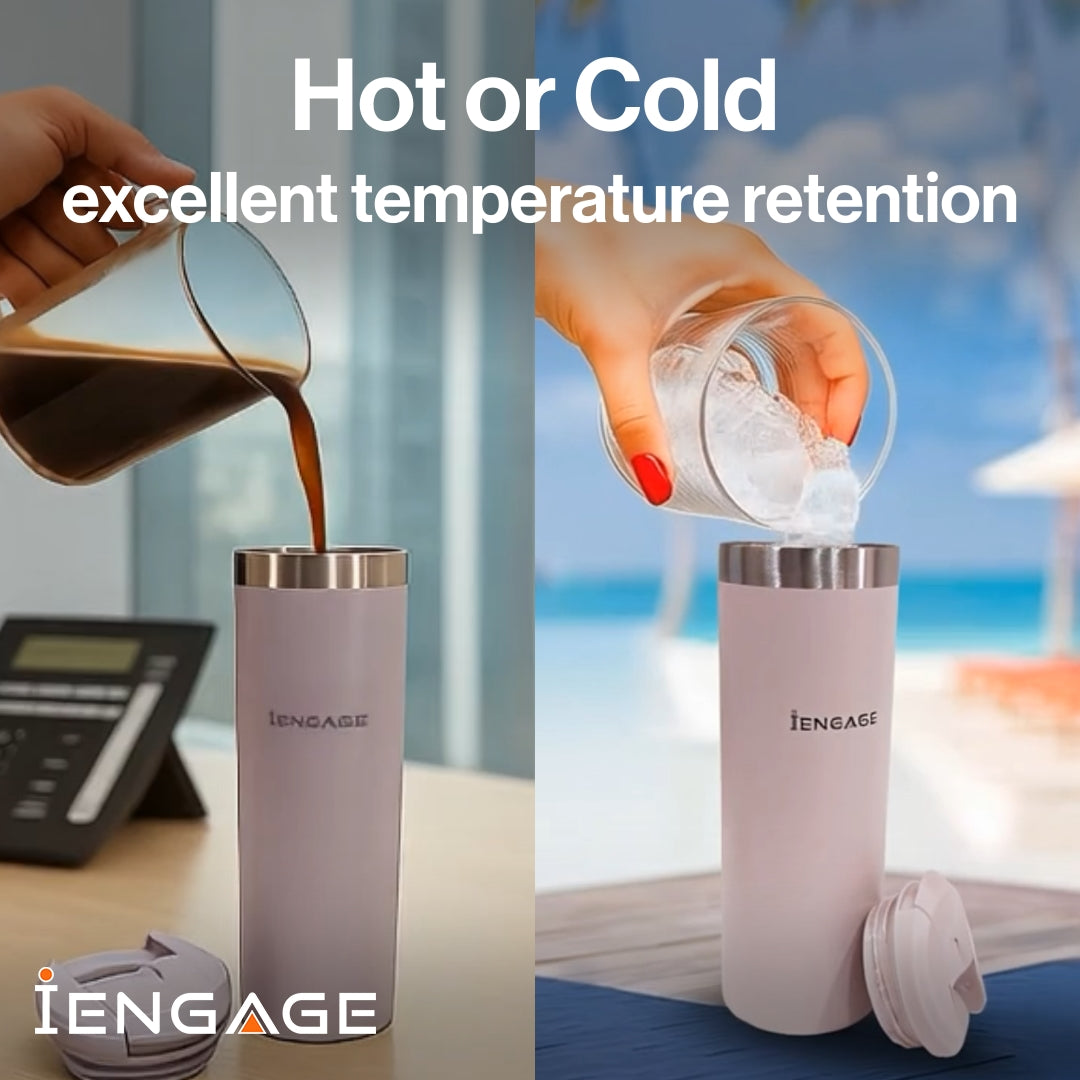 Iengage معزول زجاجة الفولاذ المقاوم للصدأ لافندر (16 أوقية) (500 مل)