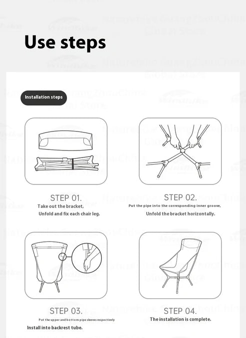 Naturehike Shanjian YL01 Lightweight Chair - Black (L)