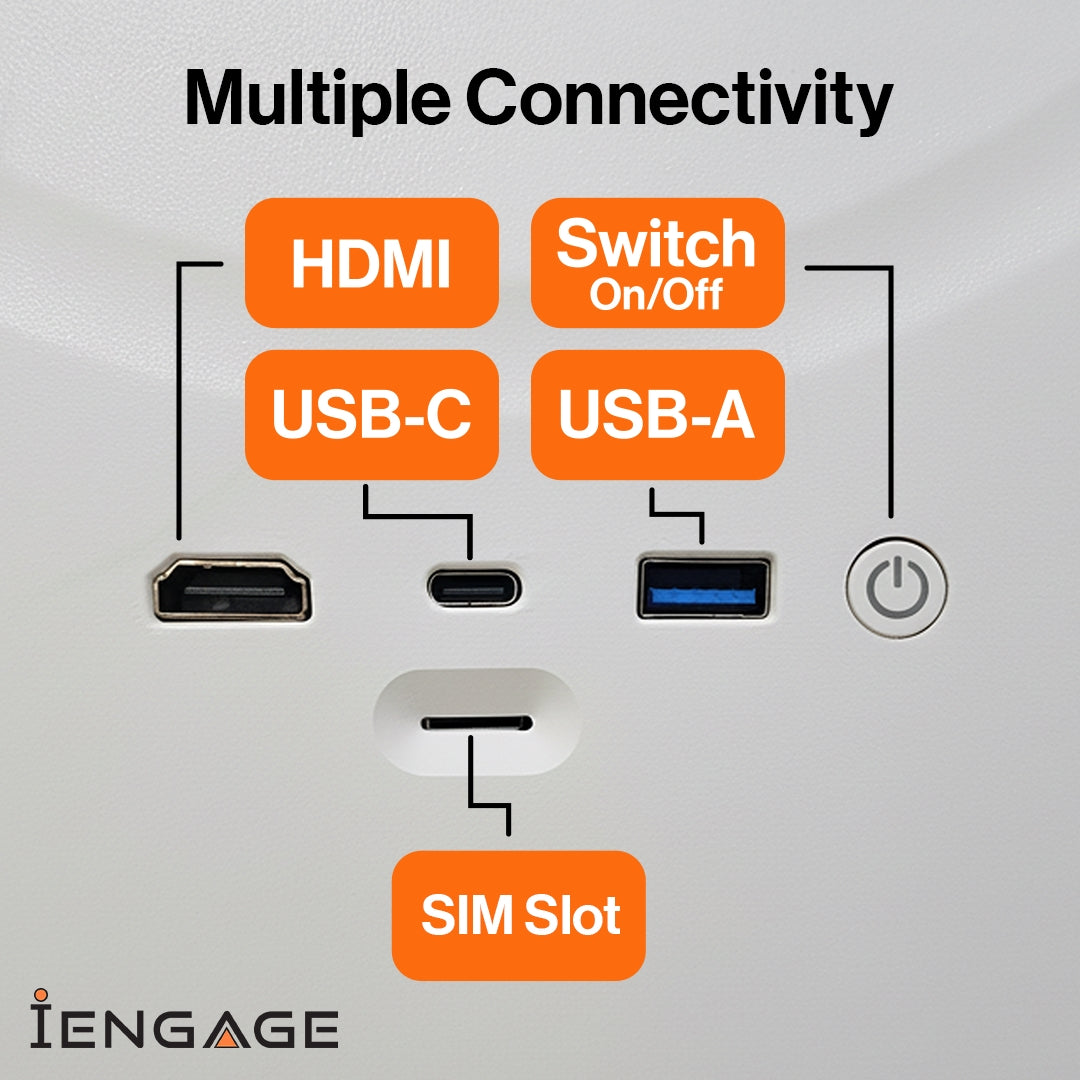 iEngage 32 4K Android 14 Rotating Touch Screen W/ Built-In Camera(Wifi) (8/128)
