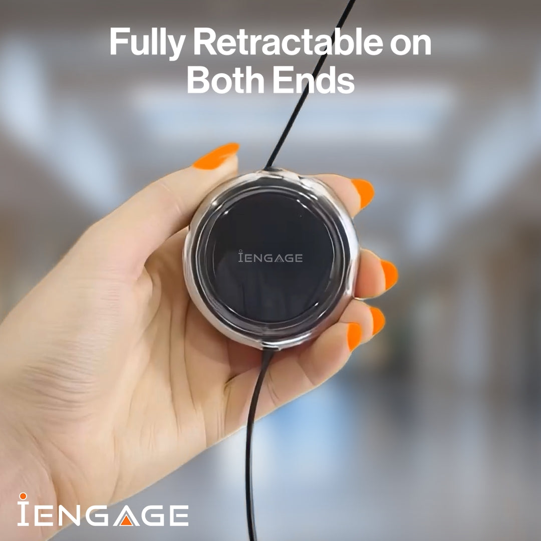iEngage 4-In-1 Retractable Fast Charging Cable Pd240W(Usb/Usb-C-Usb-C/Lightning)