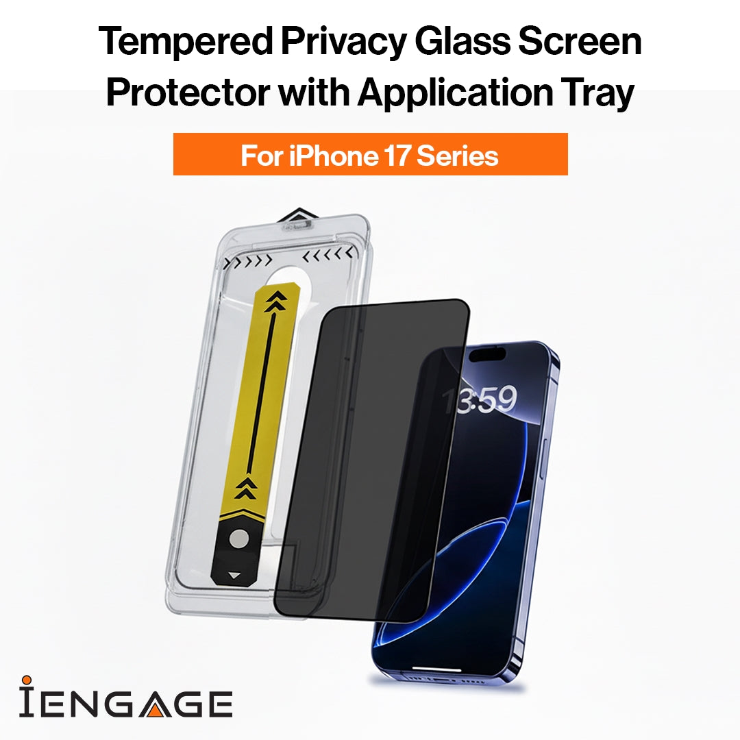 iEngage iPhone 17 Pro Privacy Tempered Glass Screen Protector with Applicator
