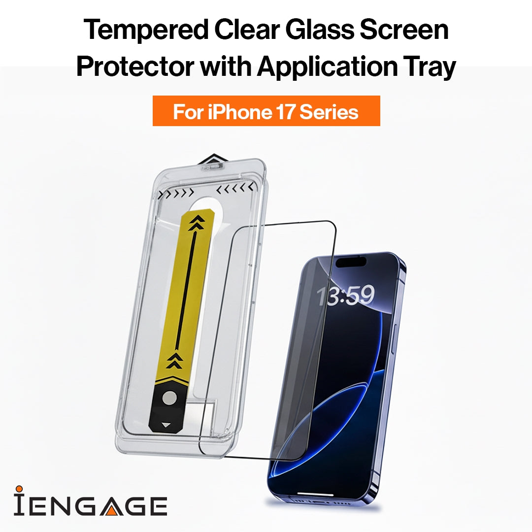 iEngage iPhone 17 Pro Max Tempered Glass Screen Protector with Applicator