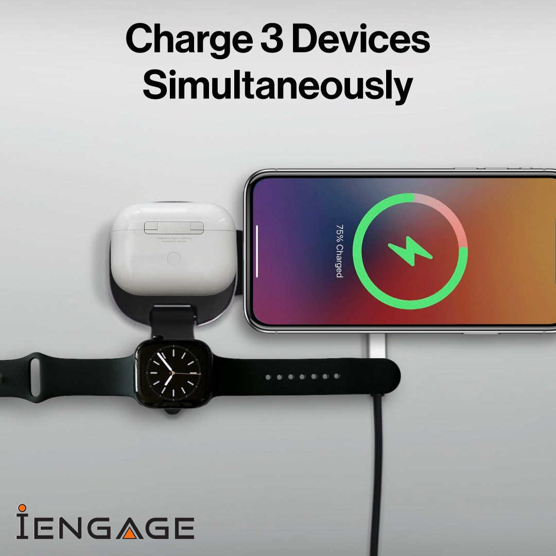 iEngage Super Mini 3-In-1 Wireless Charger (15W)