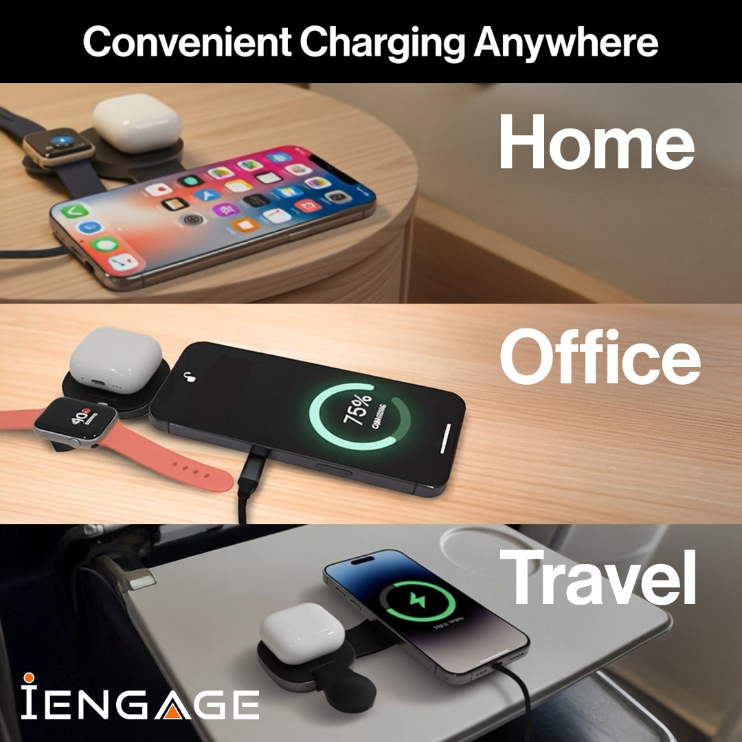 iEngage Super Mini 3-In-1 Wireless Charger (15W)