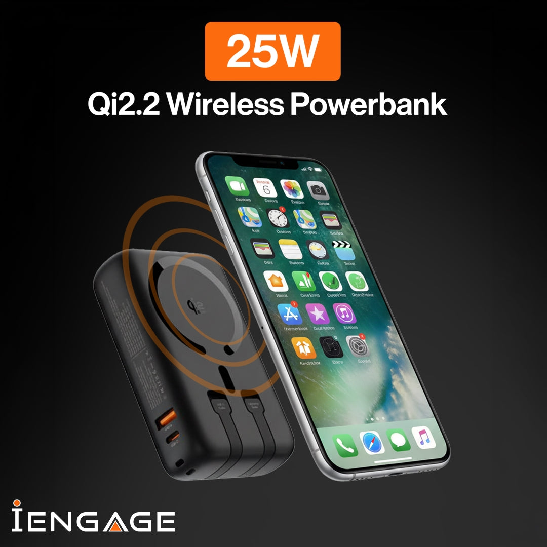 iEngage 20000mAh Powerbank Qi2 65W Ultra Fast Charging