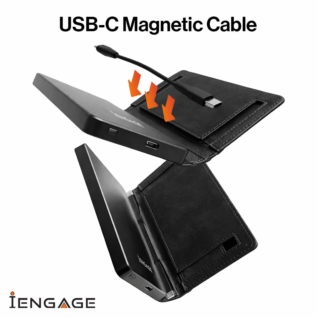 iEngage 5000 mAh Magnetic Powerbank Wallet (Black)