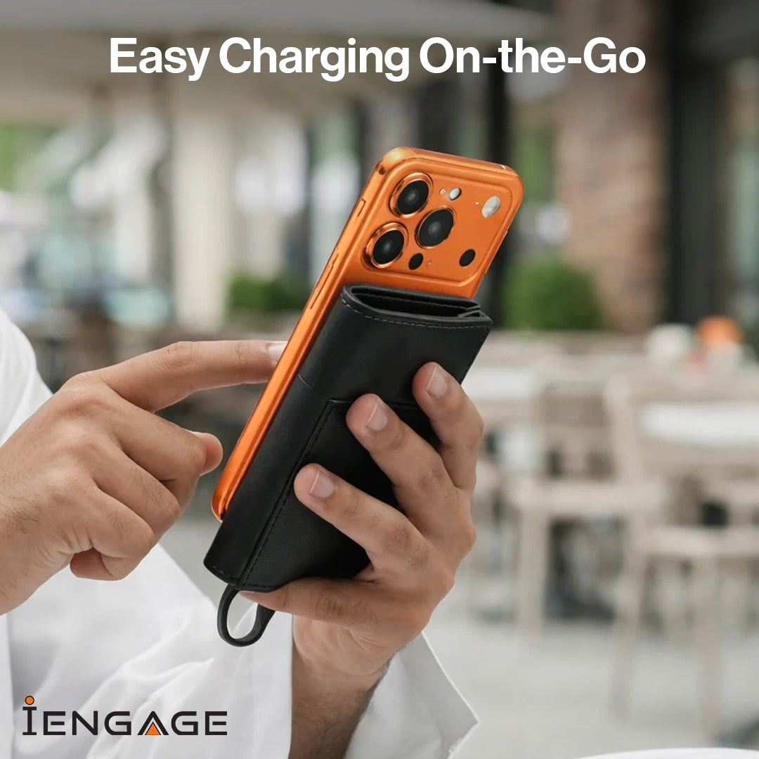iEngage 5000 mAh Magnetic Powerbank Wallet (Black)