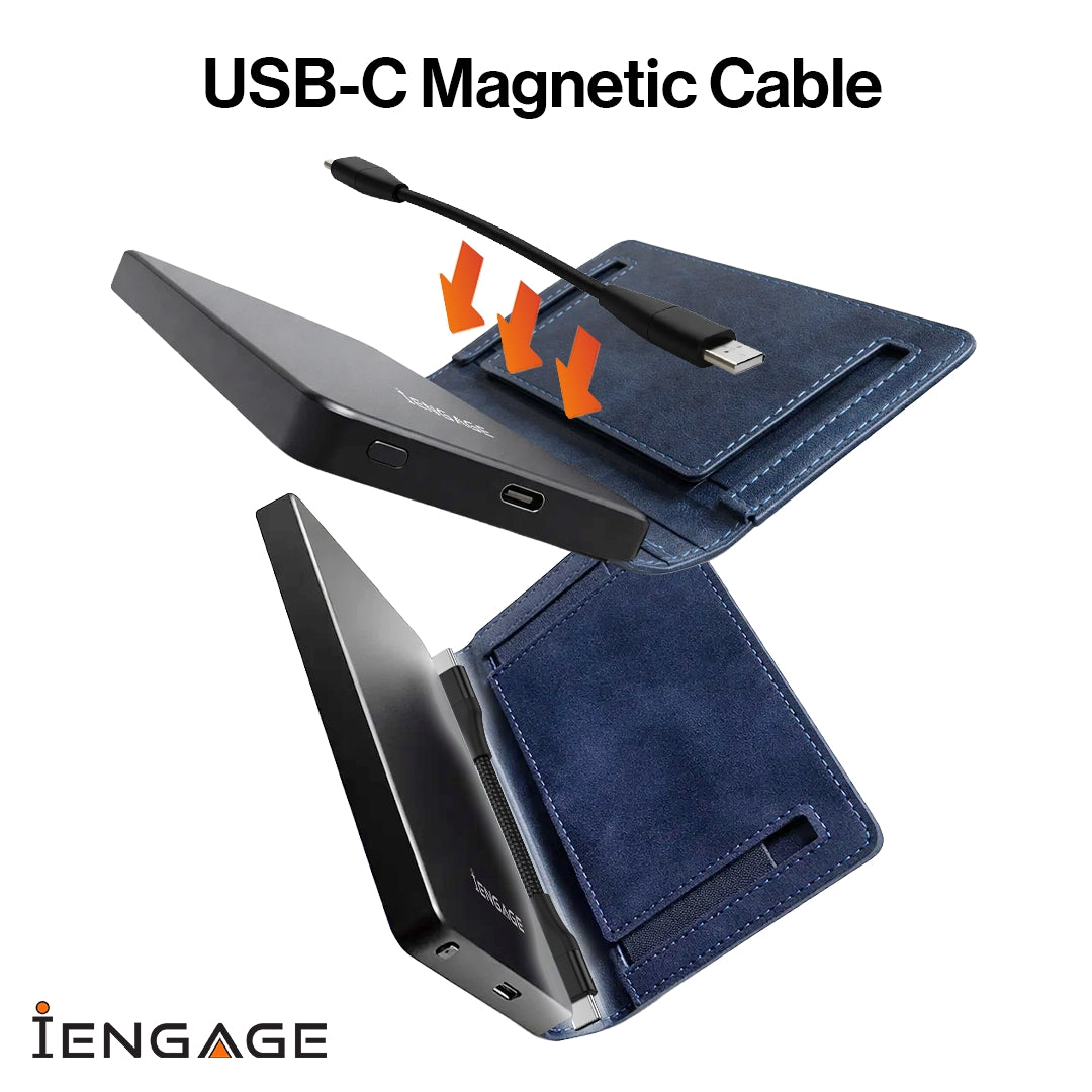 iEngage 5000 mAh  Magnetic Powerbank Wallet (Blue)