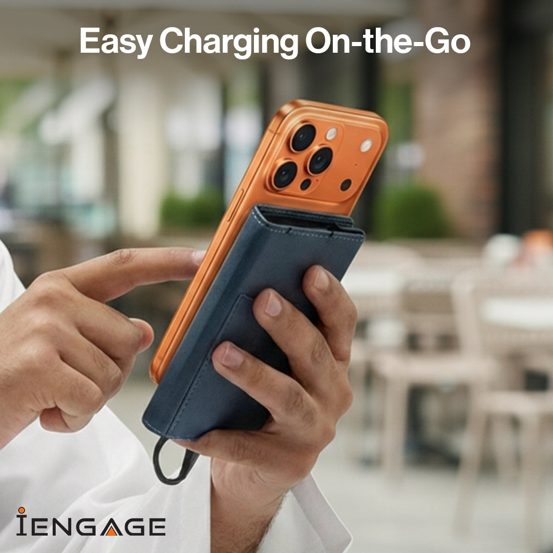iEngage 5000 mAh  Magnetic Powerbank Wallet (Blue)