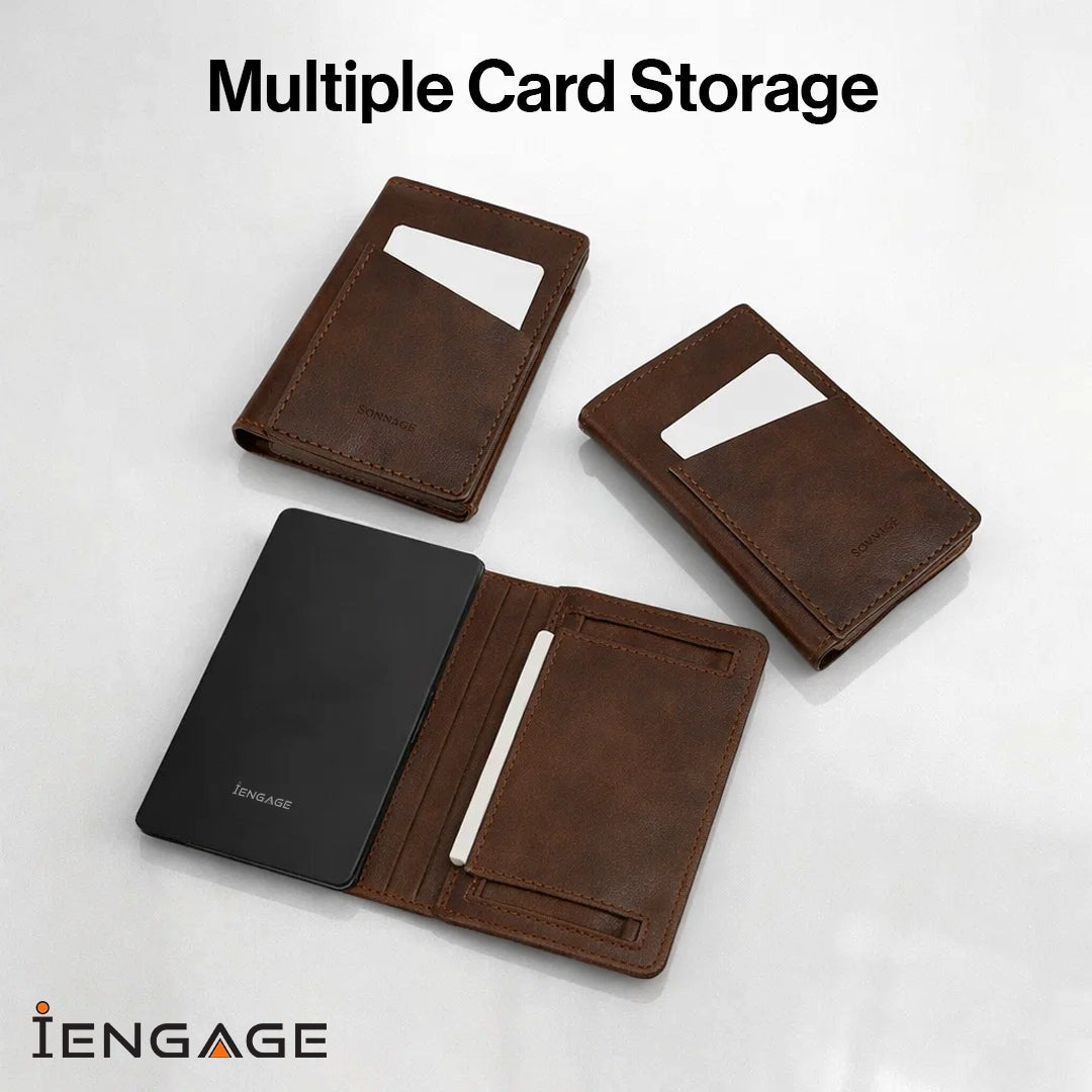 iEngage 5000 mAh  Magnetic Powerbank Wallet (Dark Brown)