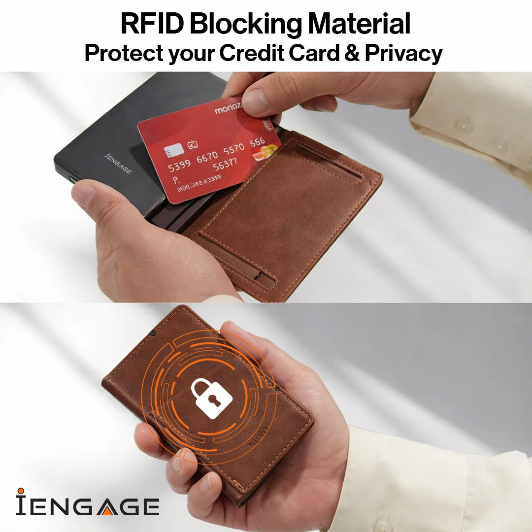 iEngage 5000 mAh  Magnetic Powerbank Wallet (Dark Brown)