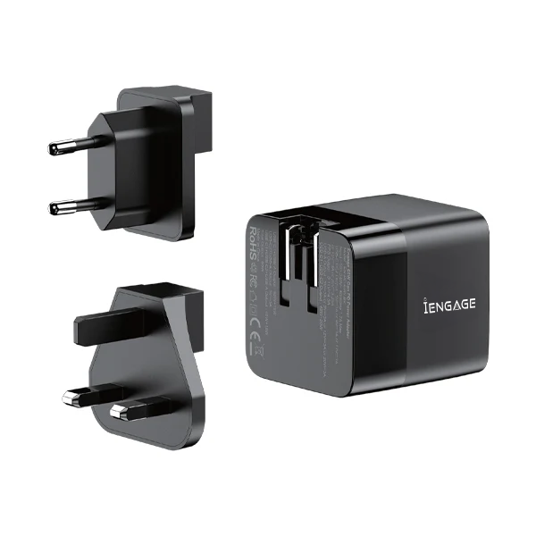 iEngage Dual Port C+A 65W Gan Power Adapter With Usb-C Cable