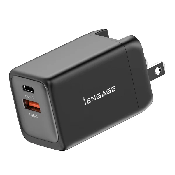 iEngage Dual Port 48W Power Adapter With Interchangeable Uk/Eu Plug