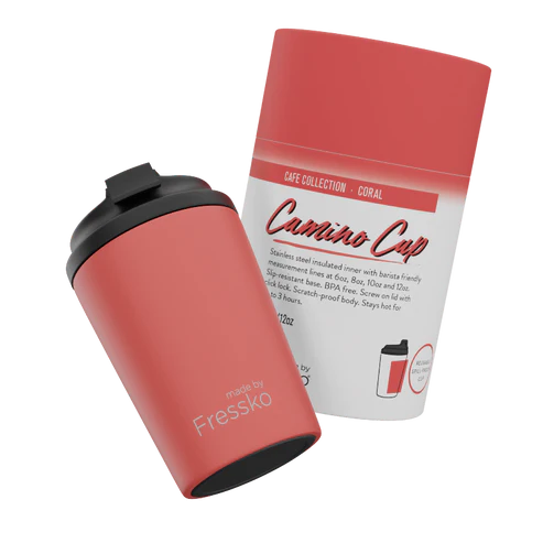 Fressko Camino 340ml / 12oz Cup - Stainless Steel - Coral