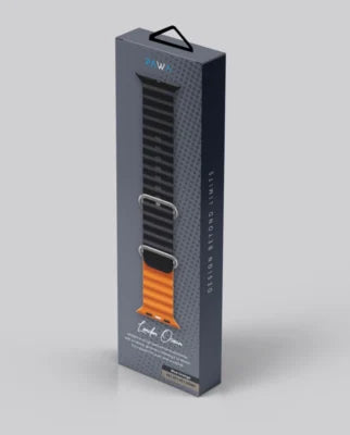 Pawa London Ocean Watch Strap Ultra/Series 8 49/45/44/42MM - Grey/Orange