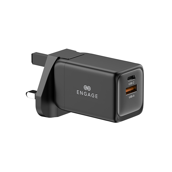 Engage Dual Port 48W Power Adapter With Interchangeable Uk/Eu Plug