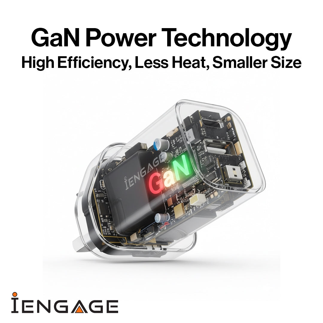 iEngage Dualport (USB-C +USB -A) 35W Power Adapter UK Plug - Black