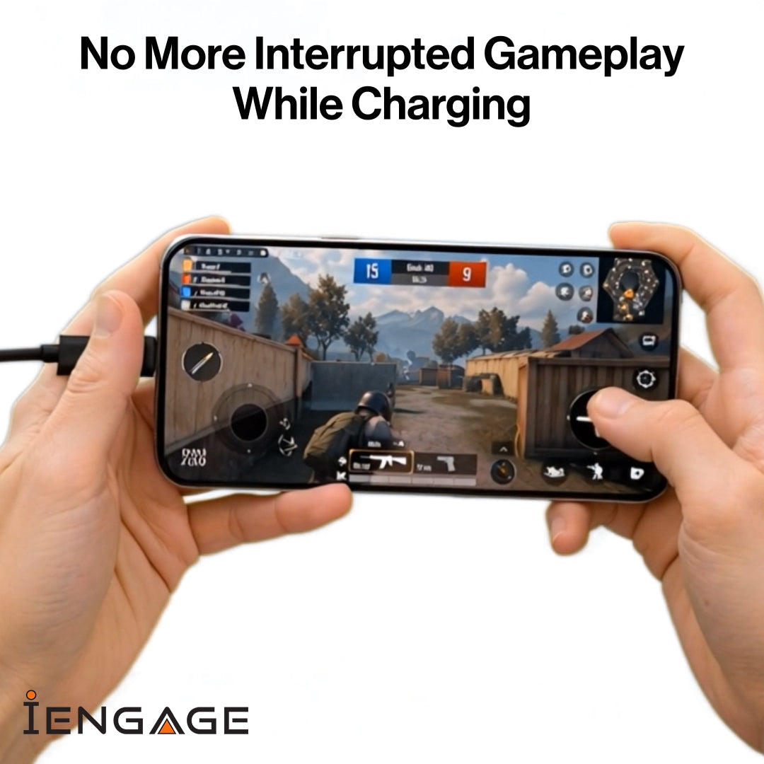 iEngage T-Angled 240W 2-In-1 USB-C Cable With Phone Stand Bracket ( 1.5 meter )