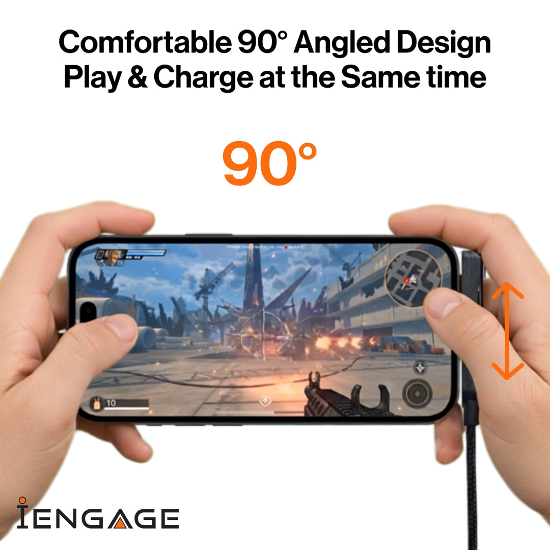 iEngage T-Angled 240W 2-In-1 USB-C Cable With Phone Stand Bracket ( 1.5 meter )