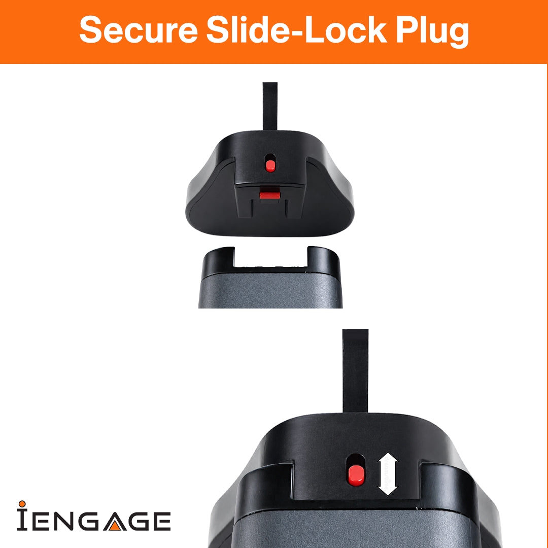 iEngage 165W TFT PD Charger (Triple USB -C + USB-A) W/ Interchangeable UK/EU Plug