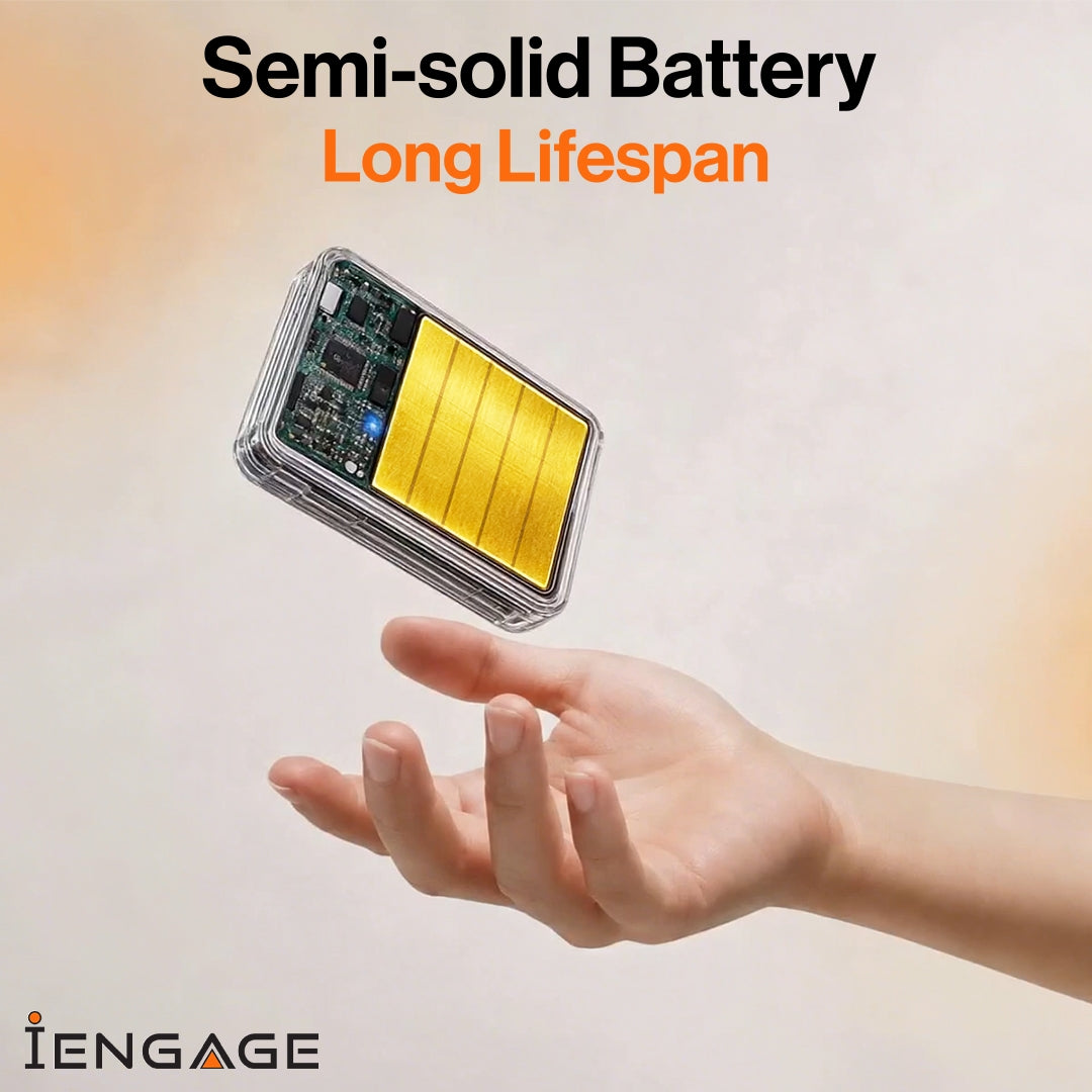 iEngage 10000mAh Semi Solid Battery Wireless Charging Powerbank (Orange)
